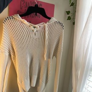 White knit sweater
